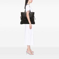 Pre Owned Chanel Black Washed Calfskin CC Cup Drawstring Tote