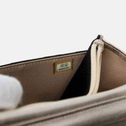 Pre Owned Chanel Black Bicolor Satin Wallet On Chain