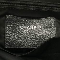 Pre Owned Chanel Black Quilted Caviar Leather On The Road Tote