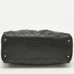 Pre Owned Chanel Black Quilted Caviar Leather On The Road Tote