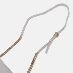 Pre Owned Chanel White CC Quilted Caviar Flap Crossbody