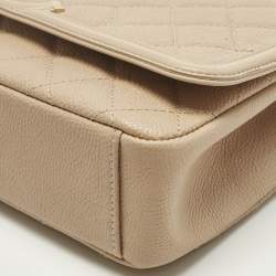Pre Owned Chanel Blush Pink Quilted Caviar Leather Medium CC Filigree Flap Bag