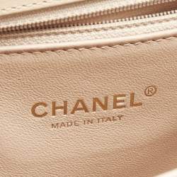 Pre Owned Chanel Blush Pink Quilted Caviar Leather Medium CC Filigree Flap Bag