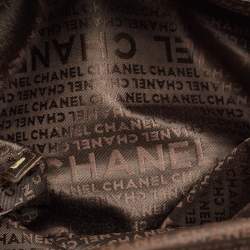 Pre Owned Chanel Dark Brown Leather Frame Shoulder Bag