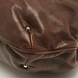 Pre Owned Chanel Dark Brown Leather Frame Shoulder Bag