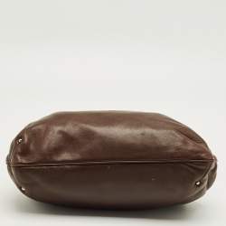 Pre Owned Chanel Dark Brown Leather Frame Shoulder Bag