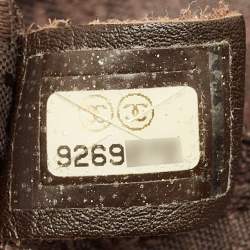 Pre Owned Chanel Dark Brown Leather Frame Shoulder Bag