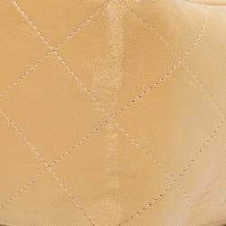 Pre Owned Chanel Beige Jumbo XL Classic Lambskin Single Flap