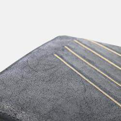 Pre Owned Chanel Black Chevron Nubuck Micro Chain Embellished Flap