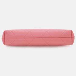 Pre Owned Chanel Pink Quilted Caviar A Real Catch Clutch