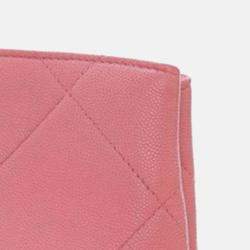 Pre Owned Chanel Pink Quilted Caviar A Real Catch Clutch