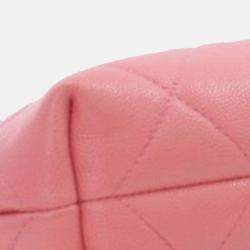 Pre Owned Chanel Pink Quilted Caviar A Real Catch Clutch