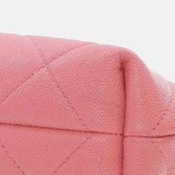 Pre Owned Chanel Pink Quilted Caviar A Real Catch Clutch