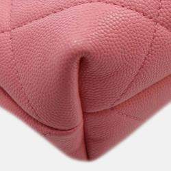 Pre Owned Chanel Pink Quilted Caviar A Real Catch Clutch