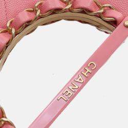 Pre Owned Chanel Pink Quilted Caviar A Real Catch Clutch