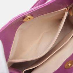 Pre Owned Chanel Purple Medium Shiny Crumpled Calfskin Wavy CC Hobo