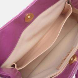 Pre Owned Chanel Purple Medium Shiny Crumpled Calfskin Wavy CC Hobo