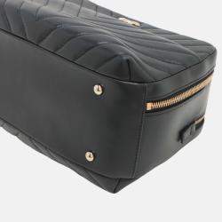Pre Owned Chanel Black Medium Chevron Lambskin Trendy CC Bowling Bag