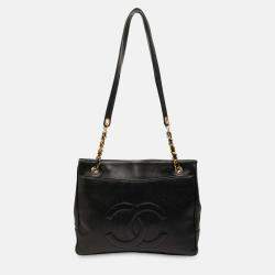 Pre Owned Chanel Black CC Caviar Chain Tote
