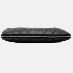 Pre Owned Chanel Black CC Quilted Caviar Expandable Tote
