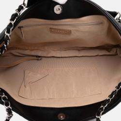 Pre Owned Chanel Black CC Quilted Caviar Expandable Tote