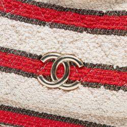 Pre Owned Chanel Multicolor CC Quilted Tweed Striped Single Flap