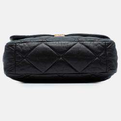 Pre Owned Chanel Black Maxi Lambskin 19 Flap