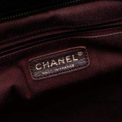 Pre Owned Chanel Black Large CC Quilted Glazed Caviar Coco Pleats Tote