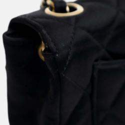 Pre Owned Chanel Black Extra Mini Rectangular Classic Satin Single Flap