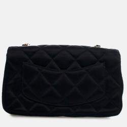 Pre Owned Chanel Black Extra Mini Rectangular Classic Satin Single Flap