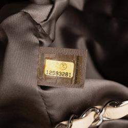 Pre Owned Chanel Brown Quilted Lambskin East West Mademoiselle Accordion Flap