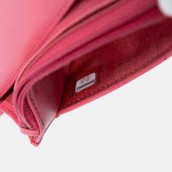 Pre Owned Chanel Pink Quilted Lambskin 19 Wallet on Chain