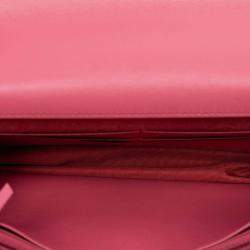 Pre Owned Chanel Pink Quilted Lambskin 19 Wallet on Chain