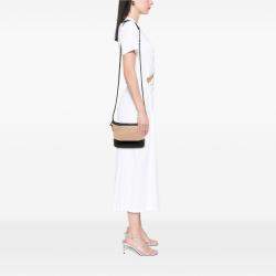 Pre Owned Chanel Beige Black Small Quilted Aged Calfskin Gabrielle Hobo
