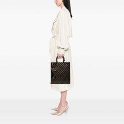 Pre Owned Chanel Black Quilted Lambskin Cambon Ligne Flat Tote