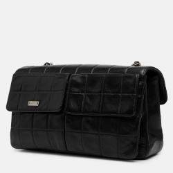 Pre Owned Chanel Black Chocolate Bar Lambskin Reissue Multipocket Flap