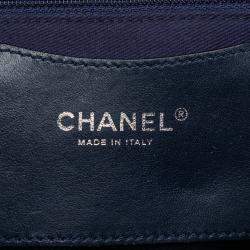 Pre Owned Chanel Black Large Quilted Iridescent Calfskin Shiva Flap