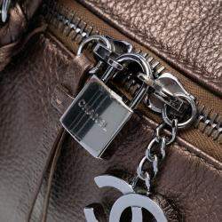 Pre Owned Chanel Brown Large CC Luxe Ligne Bowler Handbag