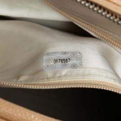 Pre Owned Chanel Beige CC Quilted Caviar Camera Bag