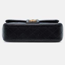 Pre Owned Chanel Blue Medium Bicolor Quilted Lambskin Elegant CC Flap