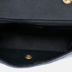 Pre Owned Chanel Blue Medium Bicolor Quilted Lambskin Elegant CC Flap