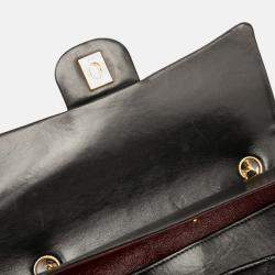 Pre Owned Chanel Black Medium Tall Classic Lambskin Double Flap