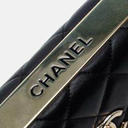 Pre Owned Chanel Black Medium Quilted Lambskin Trendy CC Flap