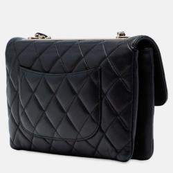 Pre Owned Chanel Black Medium Quilted Lambskin Trendy CC Flap