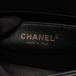 Pre Owned Chanel Boy Chanel Shoulder Bag Lambskin Leather Black