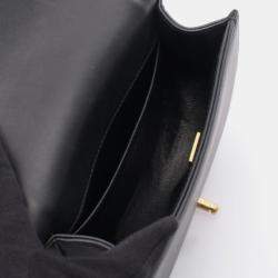 Pre Owned Chanel Boy Chanel Shoulder Bag Lambskin Leather Black