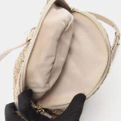 Pre Owned Chanel Matelasse Backpack Fabric Leather Beige
