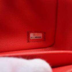 Pre Owned Chanel Mini Matelasse Shoulder Bag Leather Red
