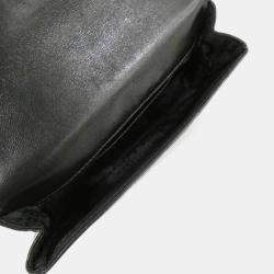 Pre Owned Chanel Black Lambskin Leather Shoulder Bag