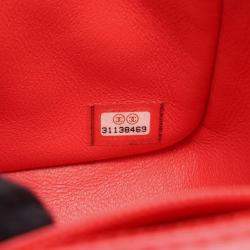 Pre Owned Chanel Mini Matelasse Shoulder Bag Leather Red